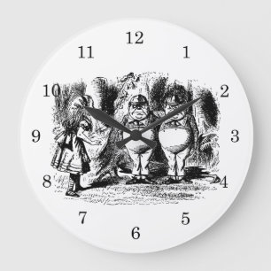 Relógio Grande Clássico Alice no País das Maravilhas, Tweedledum 
