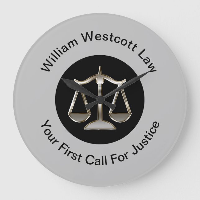 Relógio Grande Classy Attorney Office Wall Clock Template (Frente)