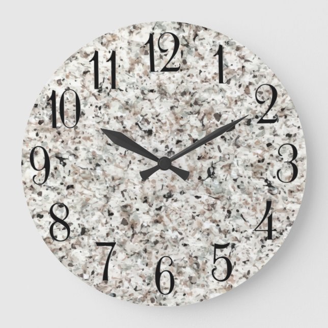 Relógio Grande Classy Stone Marble Look Kitchen Wall Clocks (Frente)