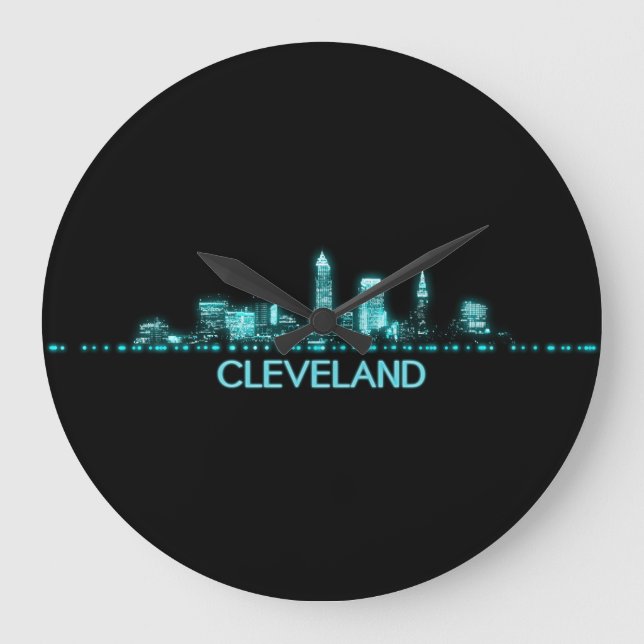 Relógio Grande Cleveland Skyline (Frente)