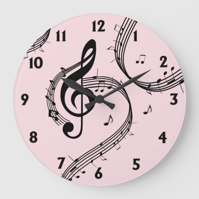 Relógio Grande Climactic G Clef Pink (Frente)