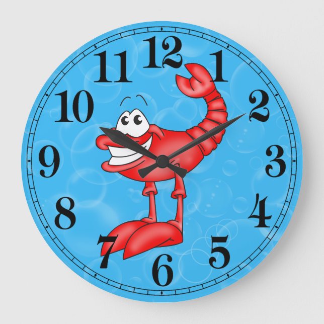 Relógio Grande Clock da Parede de Peixes Engraçados (Frente)