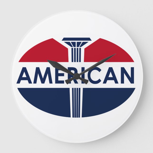 Relógio Grande clock de placa de estação de gasolina American Gas (Frente)