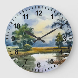 Relógio Grande Clock do Lago Aquarela
