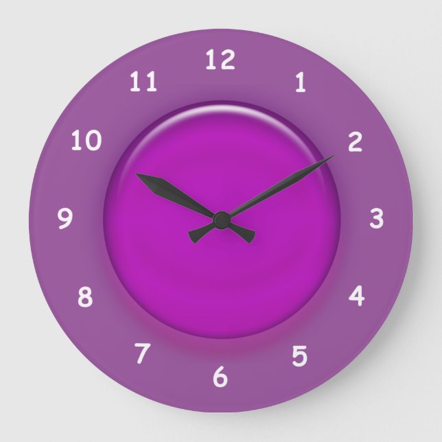 Relógio Grande Clock - Purple 3d Disk (Frente)