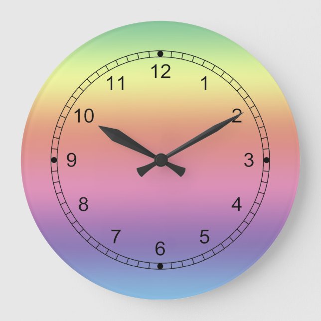 Relógio Grande Clock - Rainbow colors (Frente)