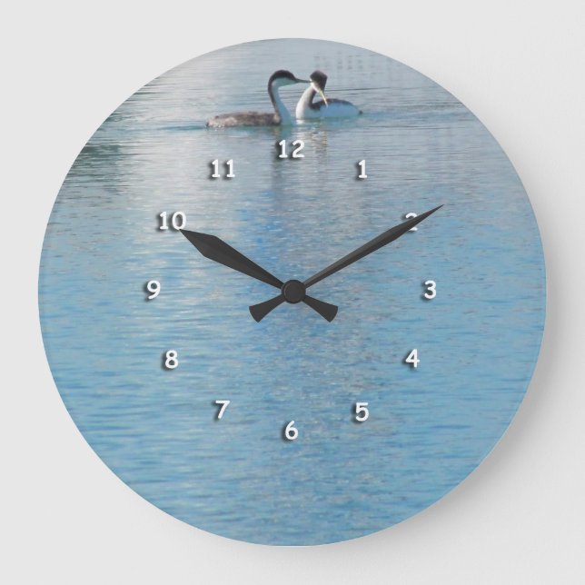 Relógio Grande Clock - Shore Birds in Harbor (Frente)