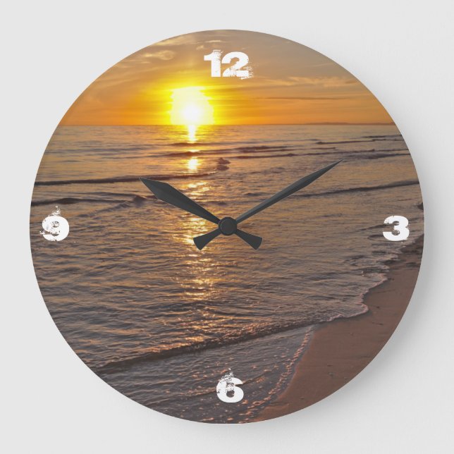 Relógio Grande Clock: Sunset by the Beach (Frente)