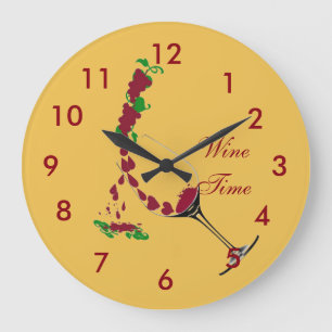Relógio Grande Clock~ Wine Time