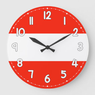 Relógio Grande Clocks Austria Country Flag Wall Clock