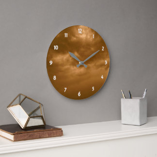 Relógio Grande Cloudy Brown Sky