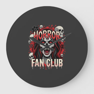 Relógio Grande Clube de Fãs de Terror do Halloween Caveira de Vam