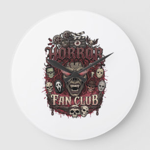 Relógio Grande Clube de Fãs de Terror Halloween Rosto de Demônio