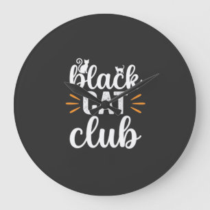 Relógio Grande Clube do Gato Preto Design de Halloween