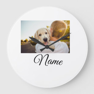 Relógio Grande Cobertor personalizado com foto de animal colorido