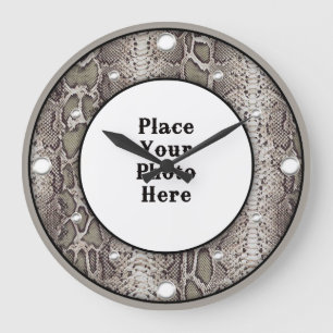 Relógio Grande Cobra Skin Your Photo Wall Clock