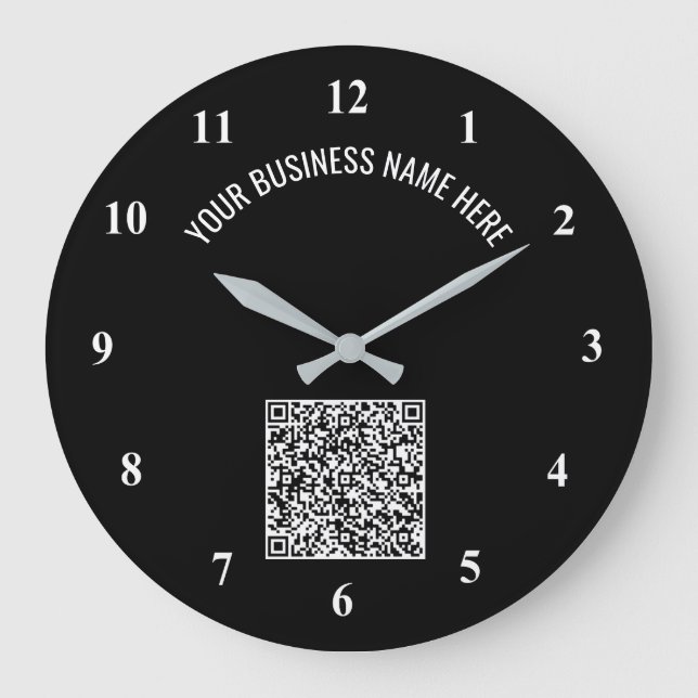 Relógio Grande Código QR e Texto Personalizado Personalizado Pers (Frente)