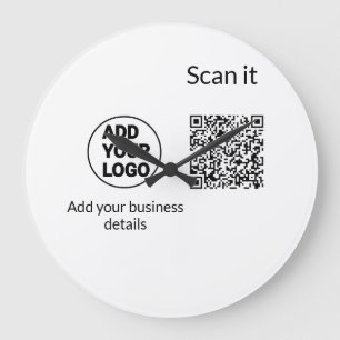 Relógio Grande Código qr minimalista simples adicionar logotipo n
