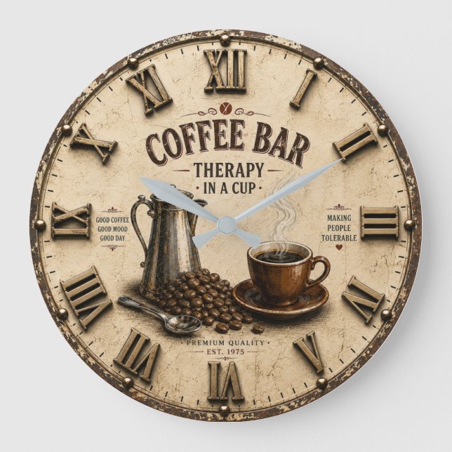 Relógio Grande Coffee Bar Therapy (Frente)