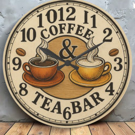 Relógio Grande Coffee Cup Bar  home café