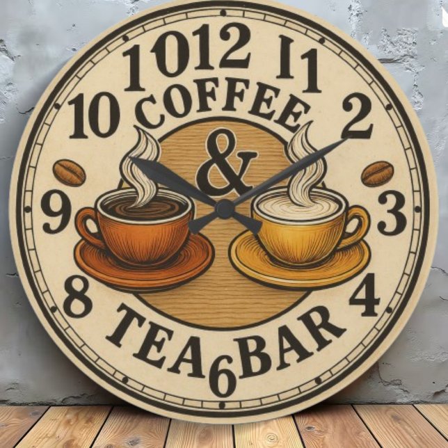 Relógio Grande Coffee Cup Bar  home café (Criador carregado)