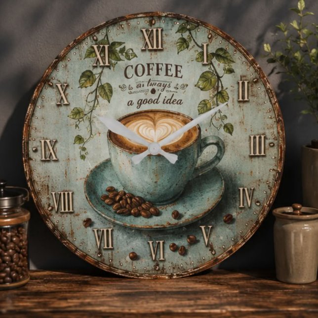 Relógio Grande Coffee Is Always a Good Idea (Criador carregado)
