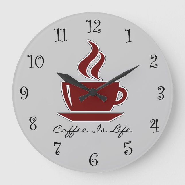 Relógio Grande Coffee Kitchen Wall Clocks (Frente)