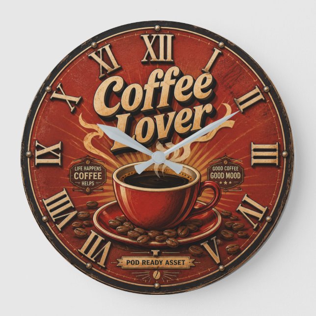 Relógio Grande Coffee Lover  (Frente)