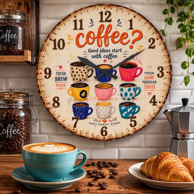 Relógio Grande Coffee Lovers  (Criador carregado)