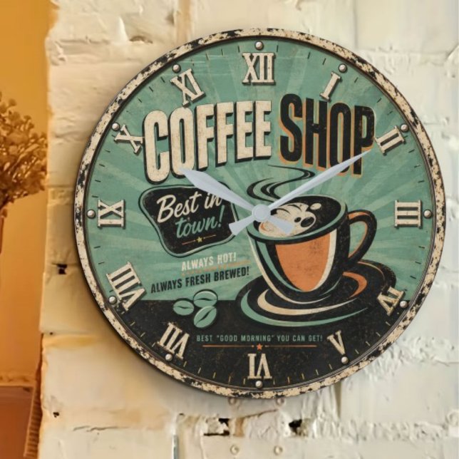 Relógio Grande Coffee Shop Vintage (Criador carregado)