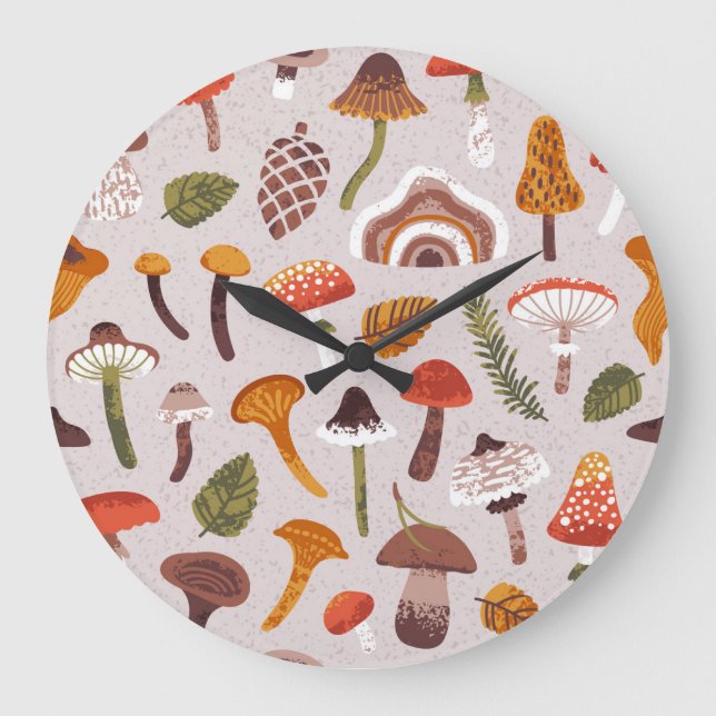 Relógio Grande Cogumelos de outono, folhas: repetição de colheita (Frente)