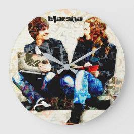 Relógio Grande Colagem de Adolescentes Temidos na Escola Personal