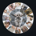 Relógio Grande Colagem de Fotos 13 Personalizada<br><div class="desc">Colagem de fotos 13 relógio personalizado de Modelo na parede ...  simplesmente adicione suas próprias fotografias a este relógio de excelente na parede ...  fácil de personalizar ...  relógio personalizável de modelo de foto do Ricaso - ideias-presentes perfeitas</div>