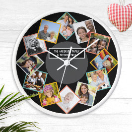 Relógio Grande Colagem de Fotos de Família e Amigos Galeria de Fo