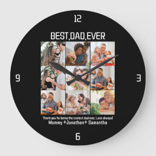 Relógio Grande Colagem de Fotos Personalizada Melhor Pai do Mundo