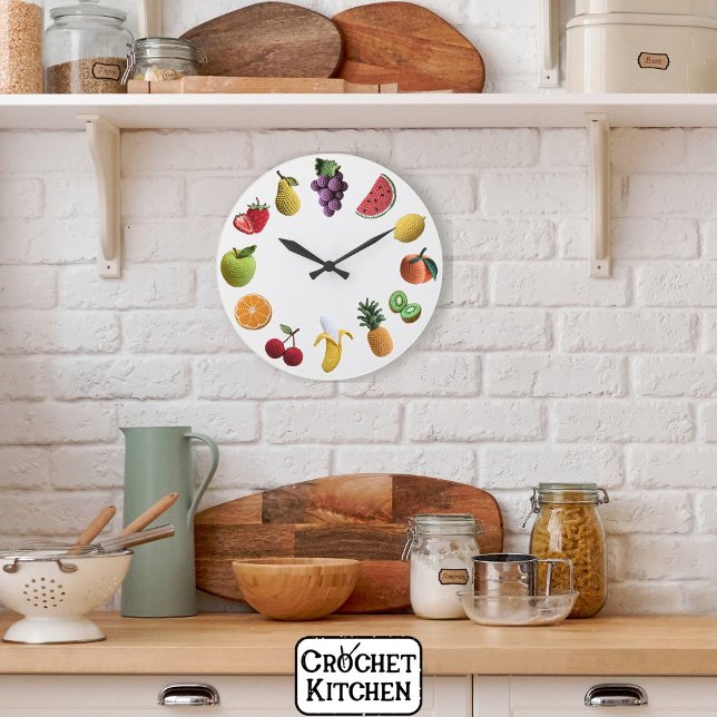 Relógio Grande Colagem de Fruta do Arco-Íris Brilhante (Criador carregado)