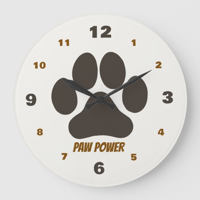 Relógio Grande Coleção Cozy Paws Bege (Frente)
