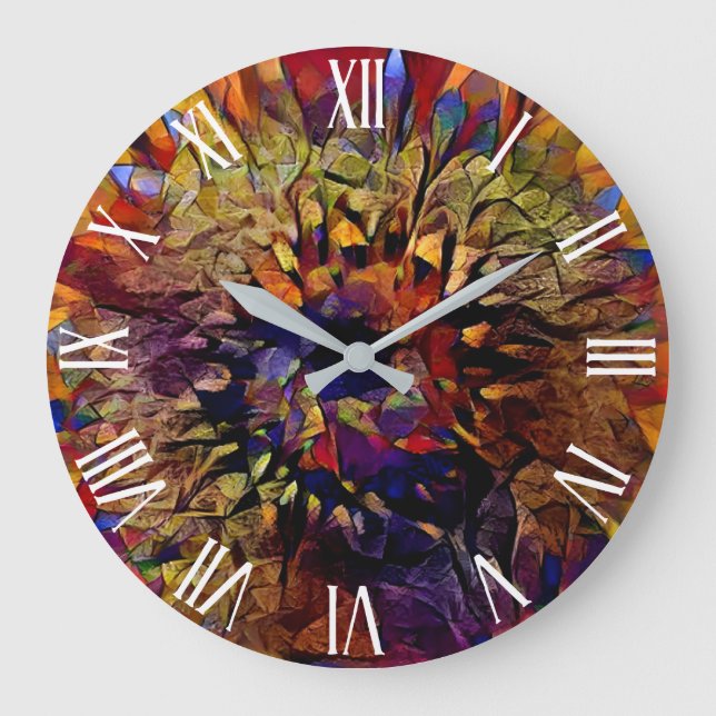 Relógio Grande Coleção Elegante de Girassol Sol Grande Dourado (Frente)