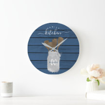 Colher de Jarro de Madeira Azul Rústica Decoração