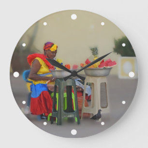 Relógio Grande Colômbia - vendedor das caraíbas da fruta
