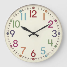 Relógio Grande Colorful Numbered Round Acrylic Wall Clock