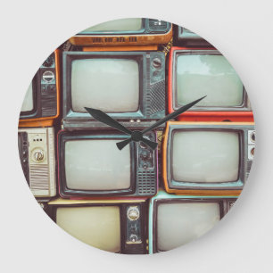 Relógio Grande Colorida pilha de TV retrô, vintage.