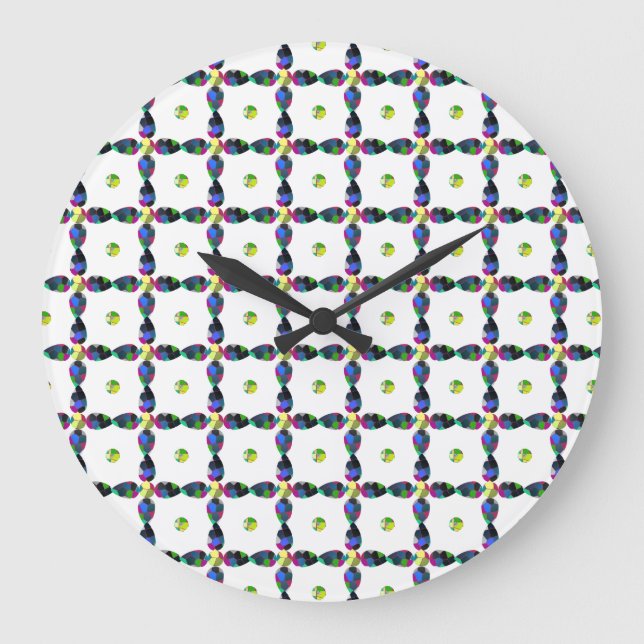 Relógio Grande Colorido Quatro Folhas (Frente)