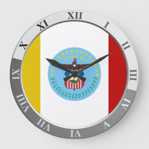Relógio Grande Columbus flag Large Clock
