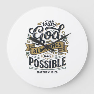 Relógio Grande Com Deus Todas as Coisas São Possíveis Vintage Cri