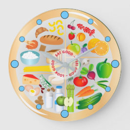 Relógio Grande Come Comidas saudáveis Coloridas Cozinha Grande C