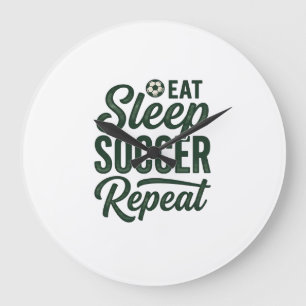 Relógio Grande Comer Dormir Futebol Repetir Camisa Vintage Design