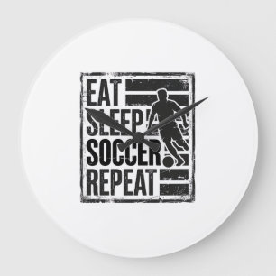 Relógio Grande Comer Dormir Futebol Repetir Camisa Vintage do Jog