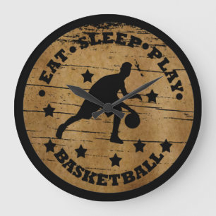 Relógio Grande Comer Dormir Jogar Basquetebol
