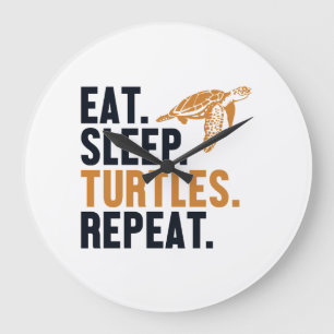 Relógio Grande Comer Dormir Tartarugas Repetir Tartaruga Pintada